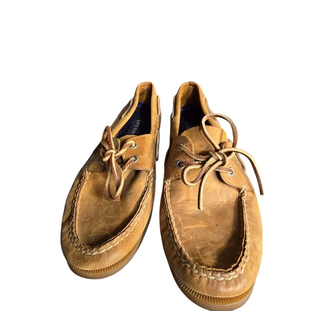 Sperry‎ Top-Sider Men's Leather Boat Shoes Tan Brown Classic Deck Casual Size 9
